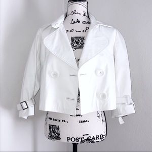 Emporio Cueros White Leather Button Front Jacket